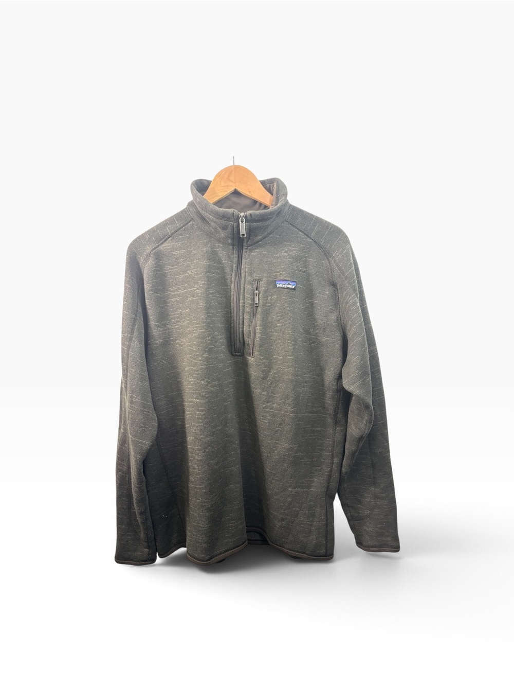 Patagonia Men's Better Sweater 1/4-Zip Fleece Pullover Size XL Olive Green/Brown